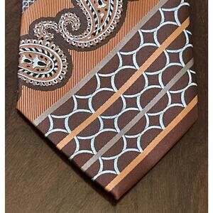 Avanti Uomo Orange Brown Hand Made 100% Polyester Men’s Neck Tie Made In China